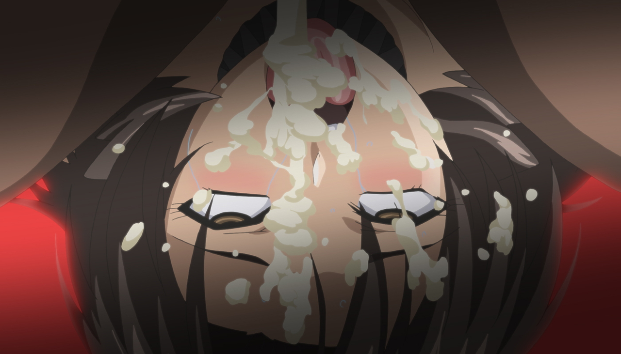 妹エロアニメ【黒愛～一夜妻館・淫口乱乳録 2～ 異常性欲人妻射精地獄の宴】サンプル画像１　ザーメンゴックン　淫乱